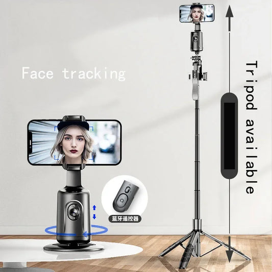360° Auto Face Tracking Gimbal Stabilizer Auto AI Smart Gimbal Tripod Phone Holder Photography For Tiktok Live video Vlog