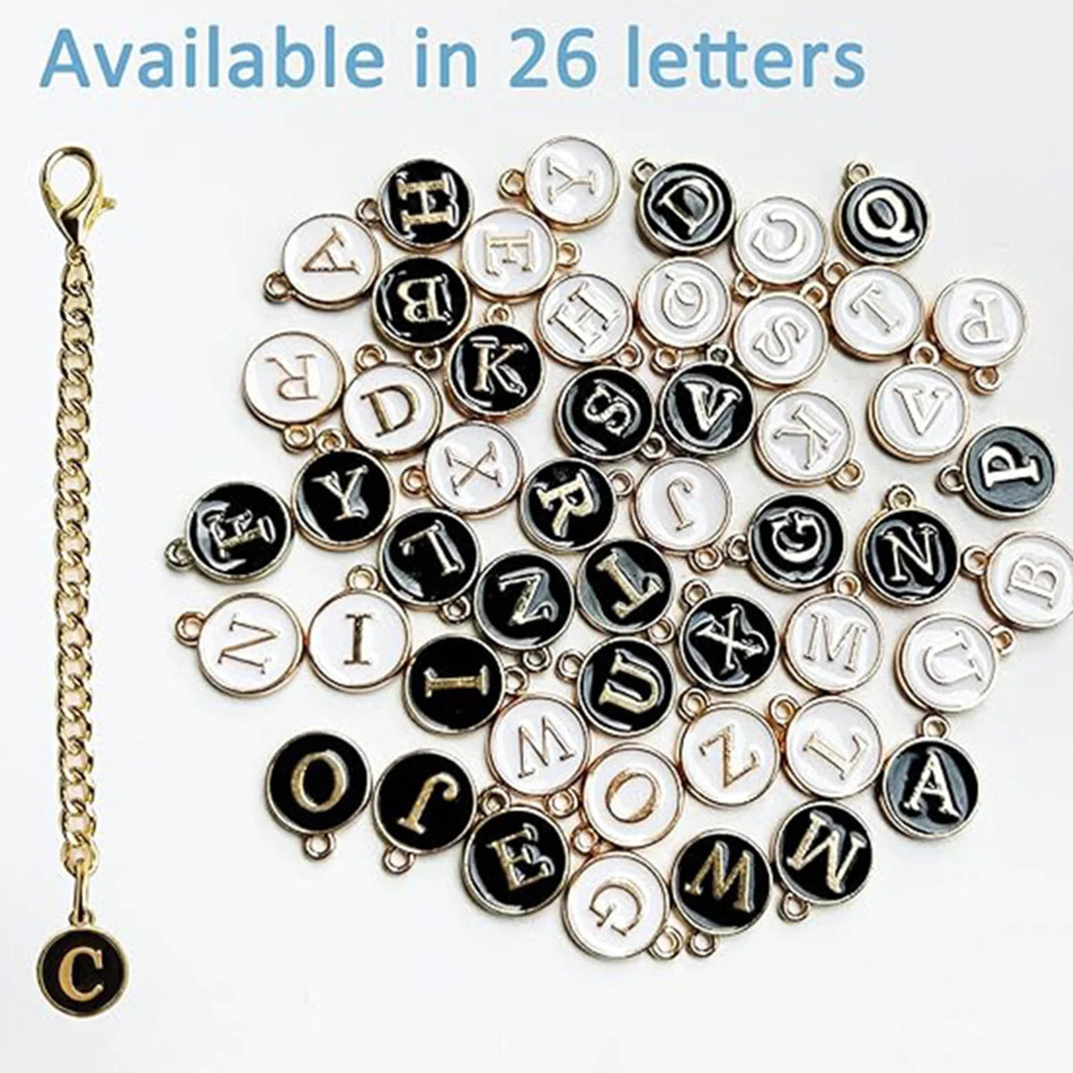 Letter Charm Accessories for Stanley Cup 2PCS Initial Name ID Personalized Handle Charm for Stanley Tumbler