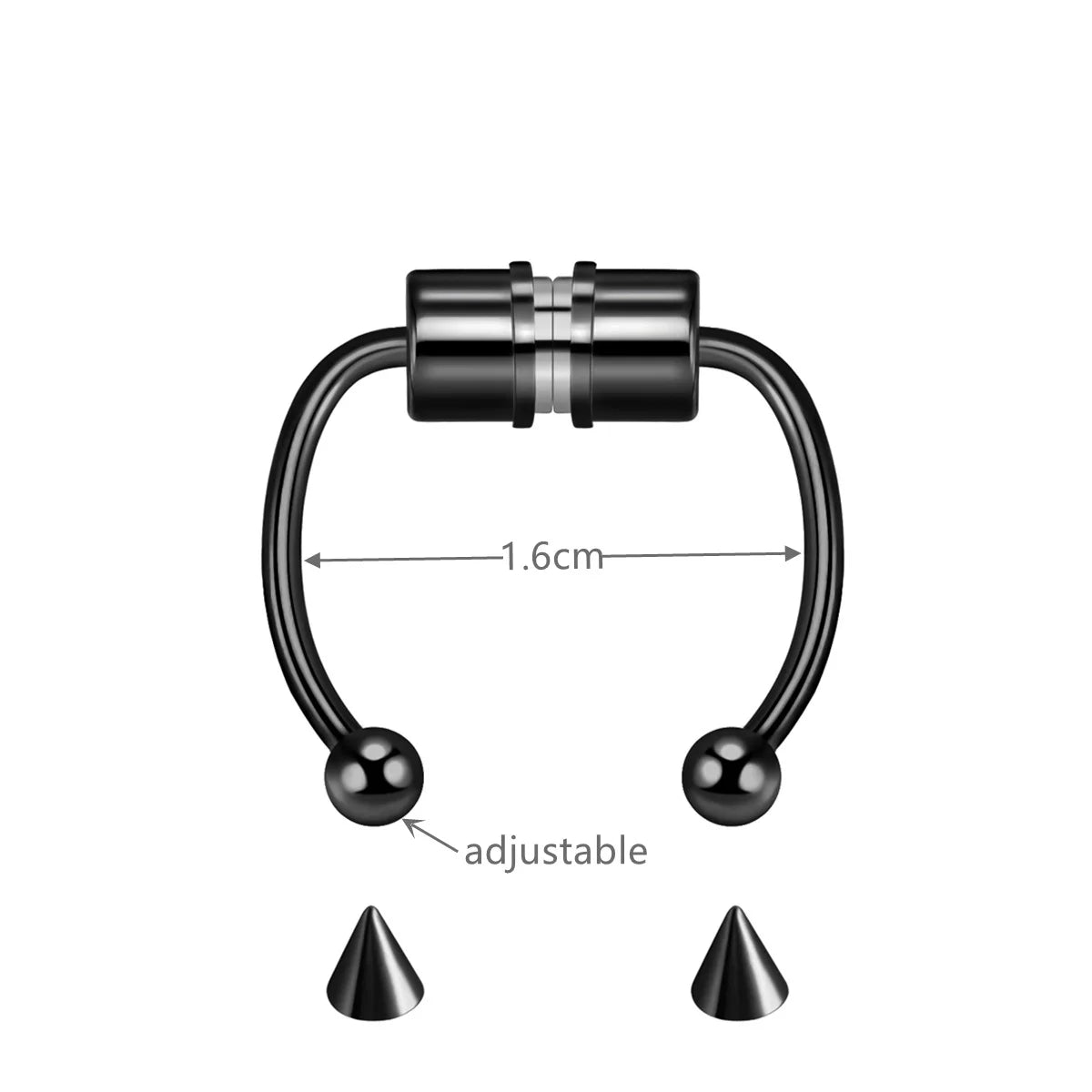 Stainless Steel Magnet Nose Ring Horseshoe Ring Nose Clip Non-pierced Nose Hoop Magnetic Nose Nail piercing nariz piercing